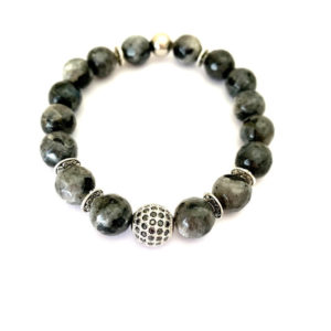 Labradorite zircons silver bead