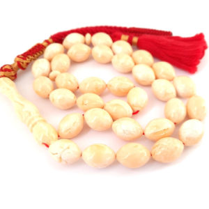 Rare Prayer Beads Natural Ivory Amber Sand Red Handmade Tassel
