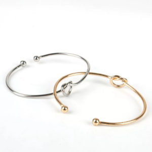 2 bracelet silver and gold knot friendship