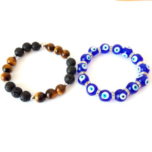 His Hers gift couples bracelets Eyes Volcanic Tiger Eye couple