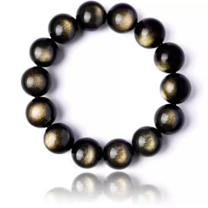 Bracelets for woman, natural 12MM Obsedian Black, Lucky charms Men's accessories, gift for women