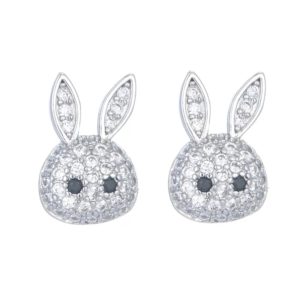 Bunny earrings gold plated circons for girls kids fashion party