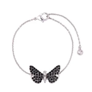 Silver black zircons butterfly free