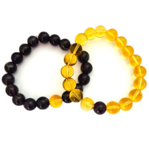 Bracelets for woman, natural citrine and amethyst set gift accessories