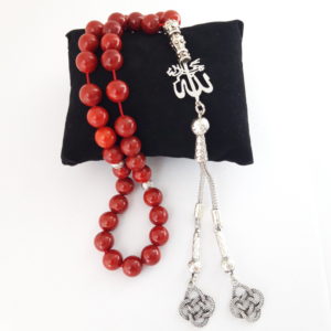 Rosary Gift Prayer Beads Men Tasbih Natural Coral Name of God