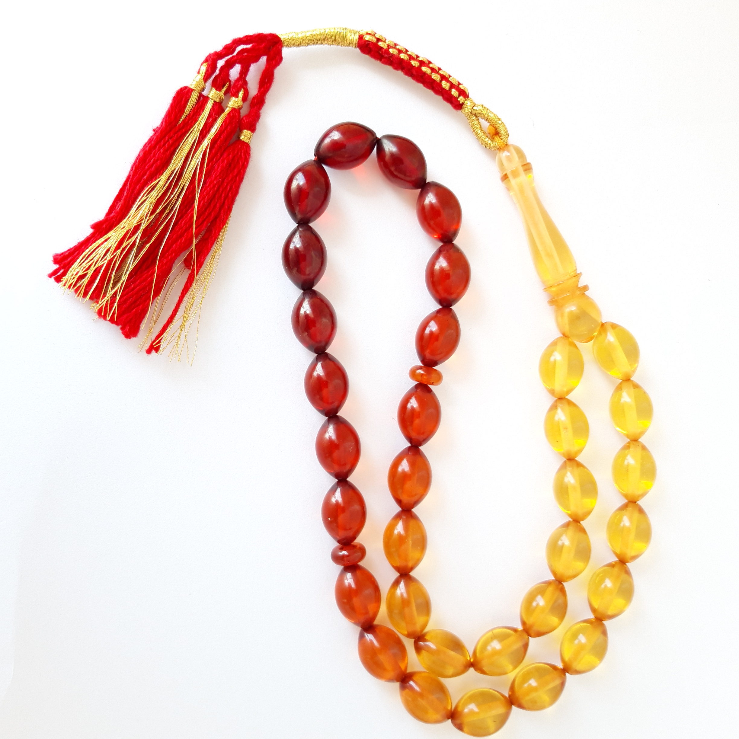 Rosary Gift Prayer Beads Men Tasbih Natural 3 Tone Amber Sand