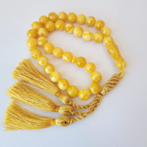 Misbaha Natural Amber Sand yellow Tassel