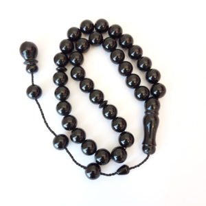 Misbaha Natural Rare Black Amber Sand - 33 Prayer Beads
