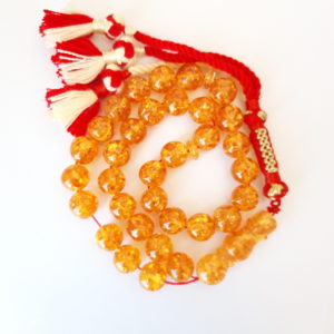 Misbaha 33 Natural Amber Sand 12mm, Radiance