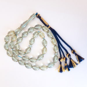 Rosary Prayer Beads Tasbeeh Men Gift Natural Light Blue Amber Sand
