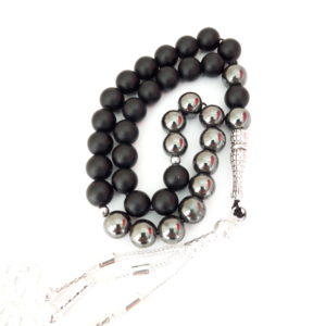 Prayer Beads Rosary Men Gift Tasbih Natural Mat Onyx and Hemitate