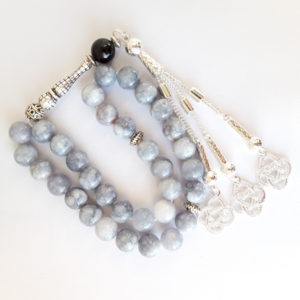 Prayer Beads Rosary Men Gift Tasbih Natural Heavenly Agate Clarity Peacefulness