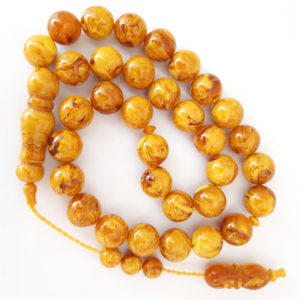 Rosary Prayer Beads Tasbeeh Men Gift Natural Honey Amber Sand 12mm