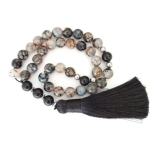 Prayer Beads Rosary Men Gift Tasbih Natural Dragon Vains Agate and Onyx