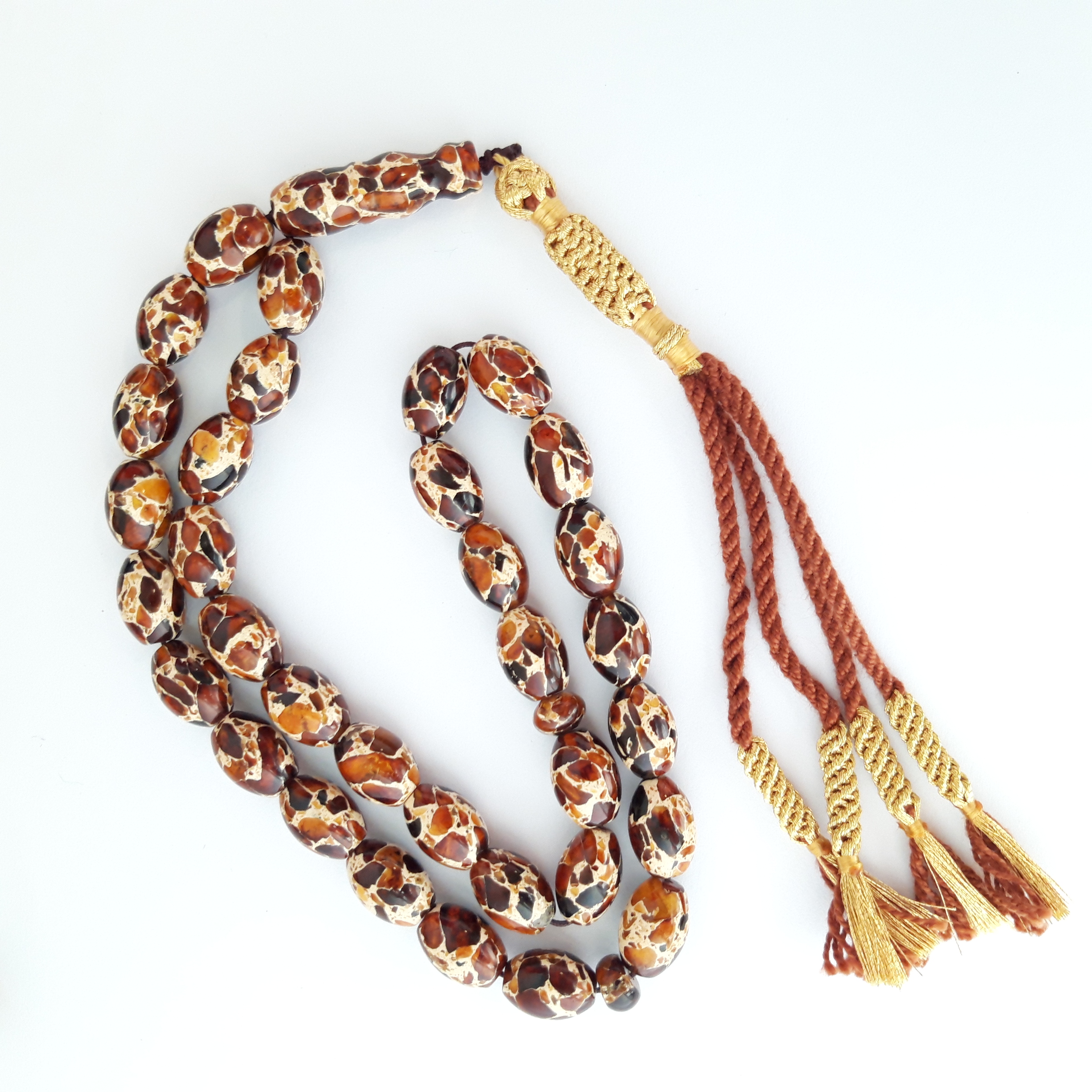 Rosary Prayer Beads Tasbeeh Men Gift Natural Two Tones Amber Sand