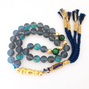 Rosary Prayer Beads Tasbeeh Men Gift Natural Northern Lights Gray Quartz Cristal