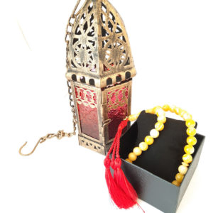Black candleholder and 1 Natural sibha, tasbeeh, misbaha, rosary