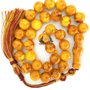 Gift for Him Prayer Beads Amber Sand Natural Smell Classy Burgandy and Gold Handmade Tassel