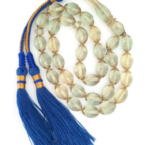 Prayer Beads Men's Gifts for Him Natural Blue Amber Sand Handmade Tassel