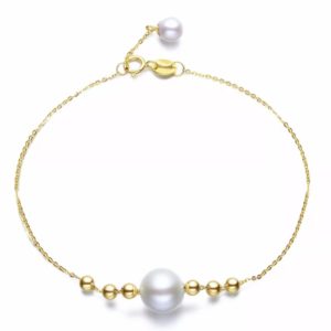 Gold plated Bracelet with natural pearl