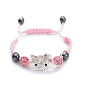 Bracelet for girls birthday gift pink hello kitty rope