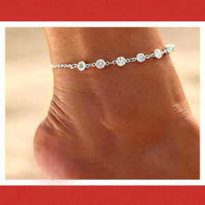 Crystals Anklet for Ladies, Sexy and Chic silver color