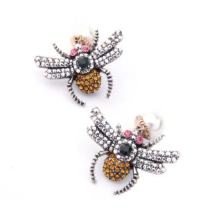 Bee with Crystals studd Hanging Earrings For Ladies Woman Fashion Style