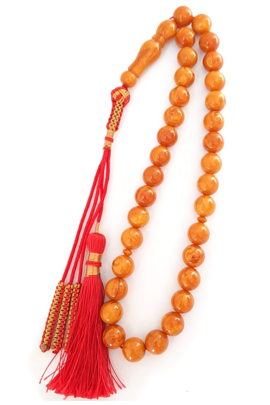 Misbaha Natural Poland Amber Sand Natural Smell. Red Elegant Rare Tassel Handmade