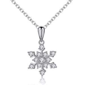 Chain Necklace Snow flake with zircons