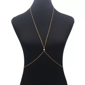 Body Accesory natural pearl 18k gold plated for Woman Waist Beach Summer with extra extension to fit all bodies and shapes