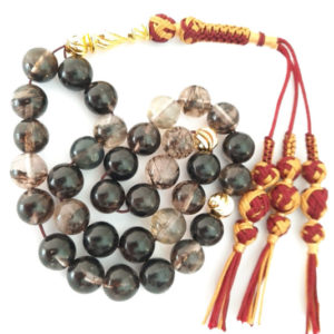 Prayer Beads Islam Ramadan Rare Quartz with Red with Yellow Handmade Tassel