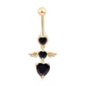 Belly Piercing accessories women gift summer beach fun Black Hearts