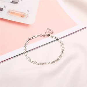 Woman anklet white alloy arrows