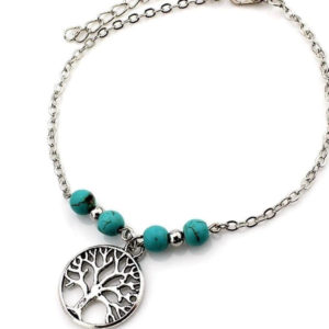 Tree of life turcoise color beads Anklet