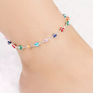 Evil eyes colors 925 silver longer extension to fit all