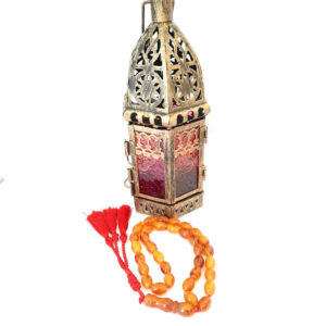 Black candleholder and 1 Natural sibha, tasbeeh, misbaha, rosary