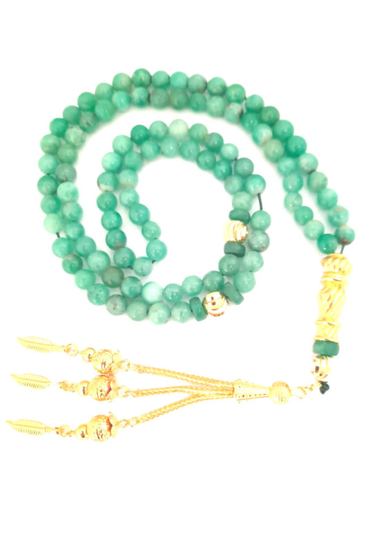 Custom made Exclusive Prayer Beads Emerald Emeralds Green Gift ROYALTY 178.6 carats of 99 natural genuine authentic Colombian Emerald beadss with 18k gold plated beads. Emeralds are certified by a GIA Gemelogist original certificate.