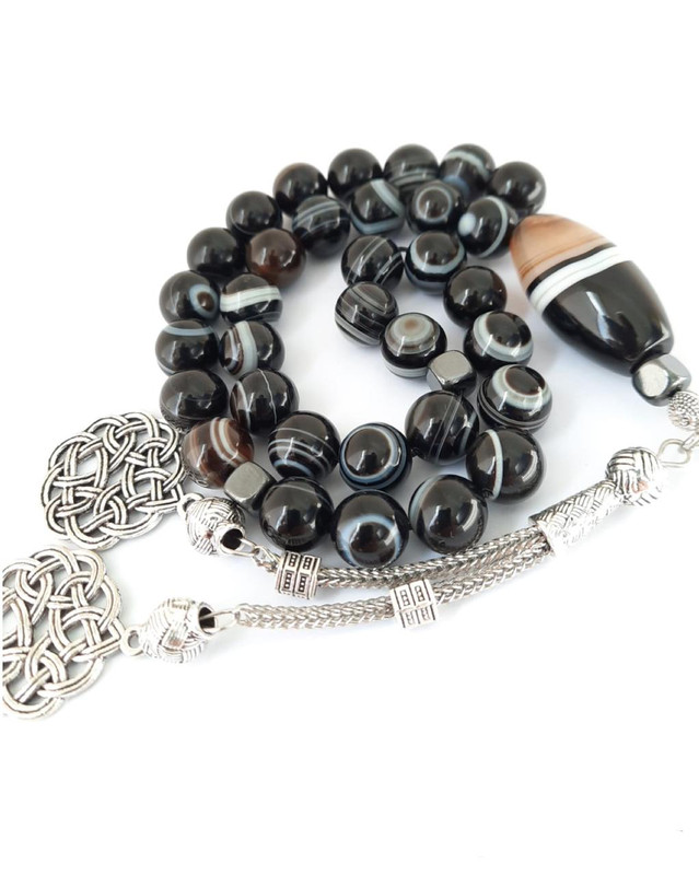 Sulaimani Eyes Prayer Beads Special Misbaha Protection Silver Tasheel