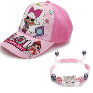 Bracelet and hat  for girls birthday gift pink hello kitty rope