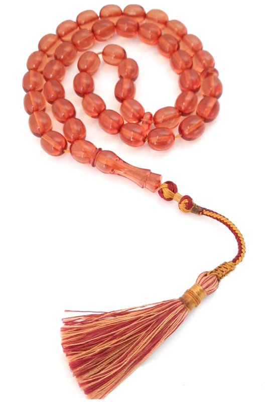 Prayer Beads Rosary Zafron Beads with Zaafarani Smell Handmade Tassel. Arabic Aroma Perfume