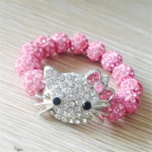 Bracelet for girls birthday gift pink hello kitty elastic
