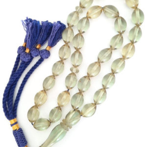 Rare Gray/Blue Prayer Beads Sibha Poland Amber Sand Oval. Natural Amber Smell. Navy Blue Handmade Tassel