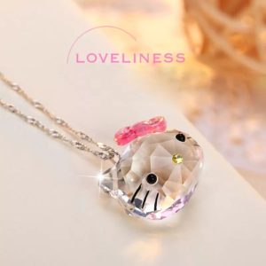 Beautiful Crystal Elements Hello Kitty necklace