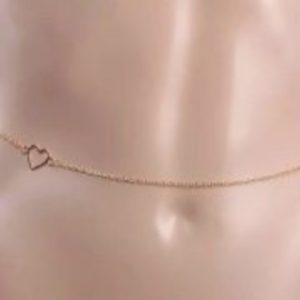 Sexy Heart Body Waist Belly Accesory Chain for all Styles and Girls Ladies Woman. Golden Color