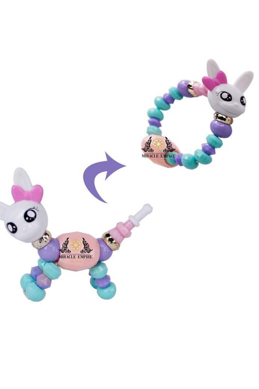 Pet Beads bracelet turns into a Bunny toy girls toys handmade beads bracelet party bracelets for kids animals bracelets education gifts