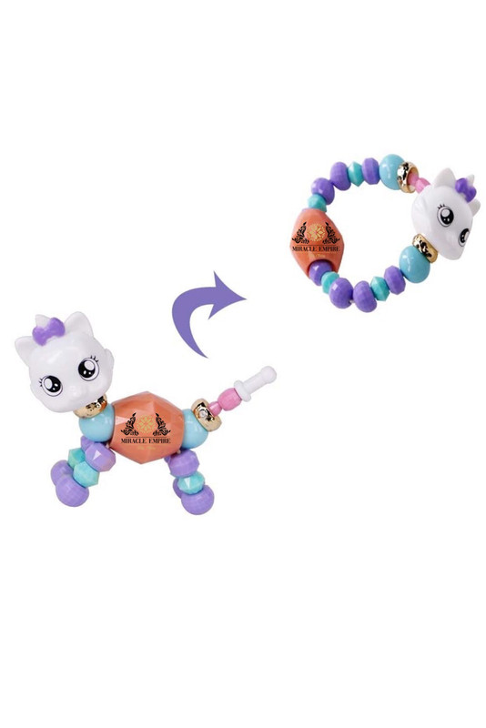 Pet Beads bracelet turns into a kitty toy girls toys handmade beads bracelet party bracelets for kids animals bracelets education gifts