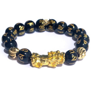 Feng Shui On Onyx Pi Yao Pi Xiu Gold Plated Beads Bracelet Power Control Encouragement Selflove