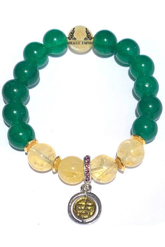 Money Coin Citrine And Jades Bracelet Powerful Feng Shui For Attraction Of Wealth Money Prosperity