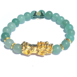 Pi Yao Pi Xiu Natural Aventurine Bracelet  Promotes Compassion Encouraging Perseverance Leadership 8mm