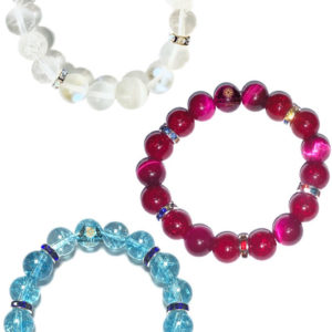 Set Of 3 Handmade Woman Bracelets Men Unisex Quartz And Tiger Eye